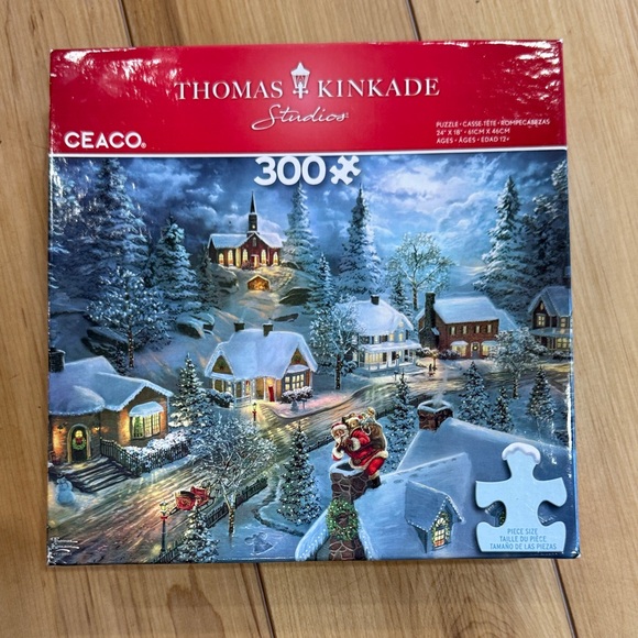 Thomas Kinkade Winter Wonderland Puzzle - Blue and White - Picture 1 of 3